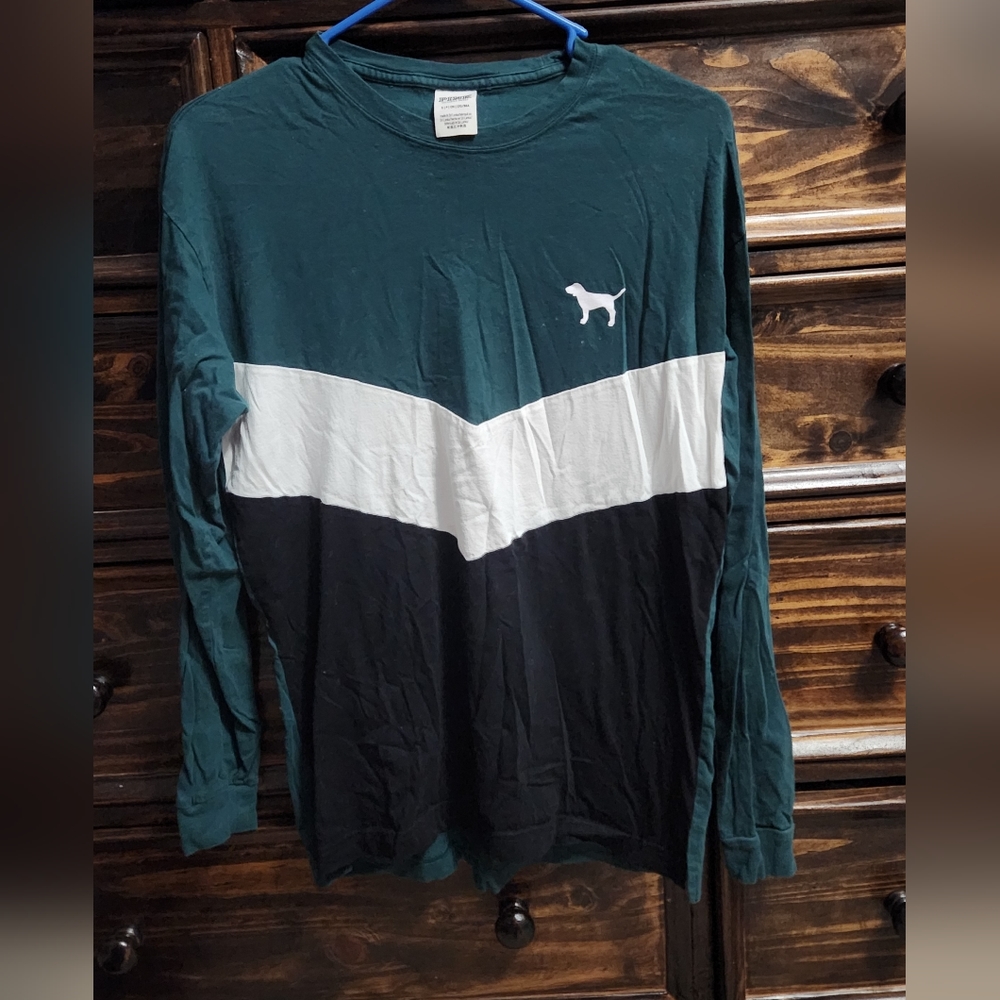 PINK long sleeve green tshirt